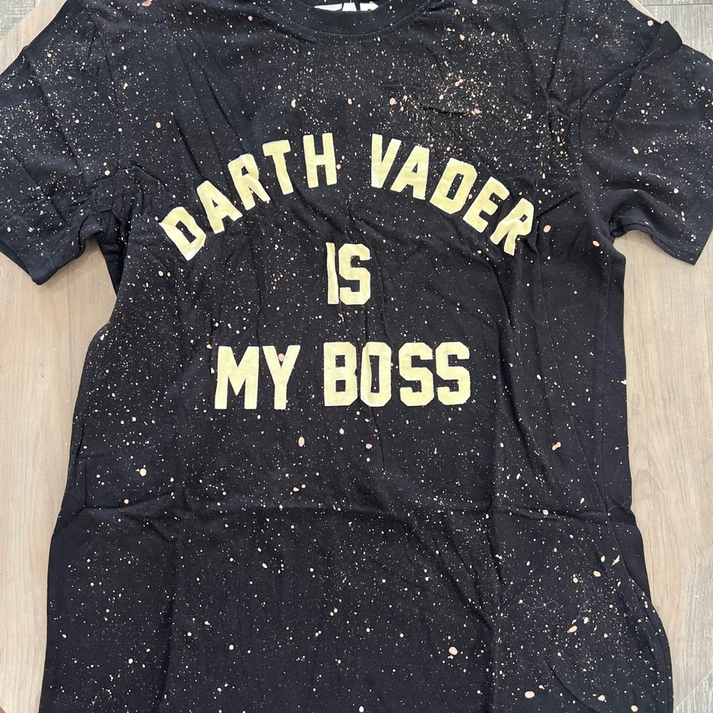 Eleven Paris Black Tee with White Star Wars Logo